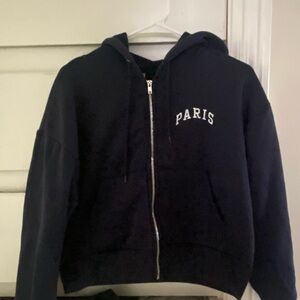 Navy blue cropped hoodie
